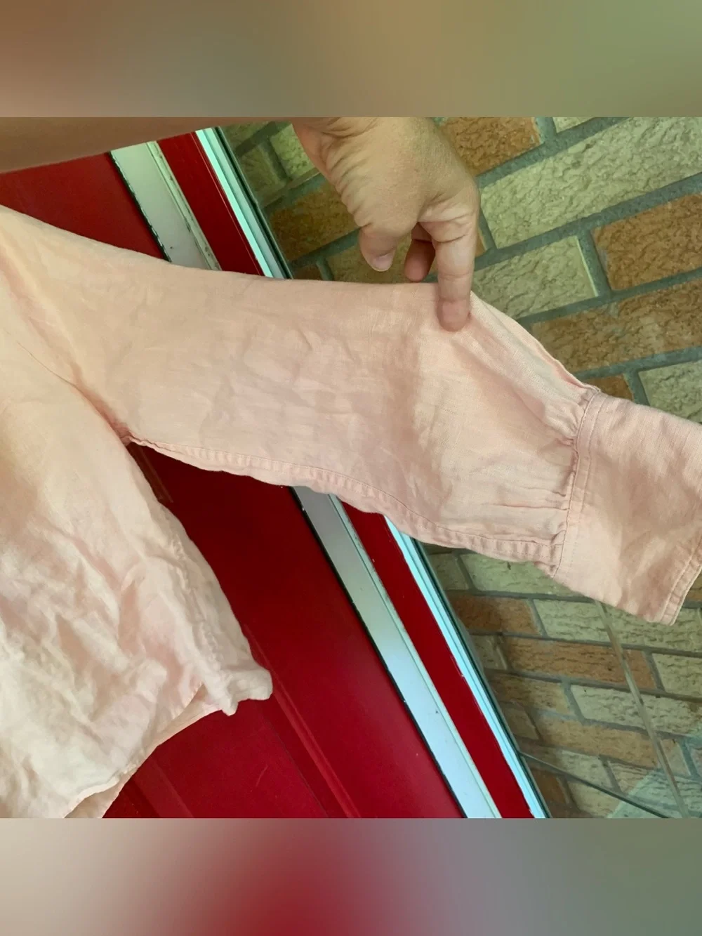 J CREW 100% Linen Cabana Top in Peach